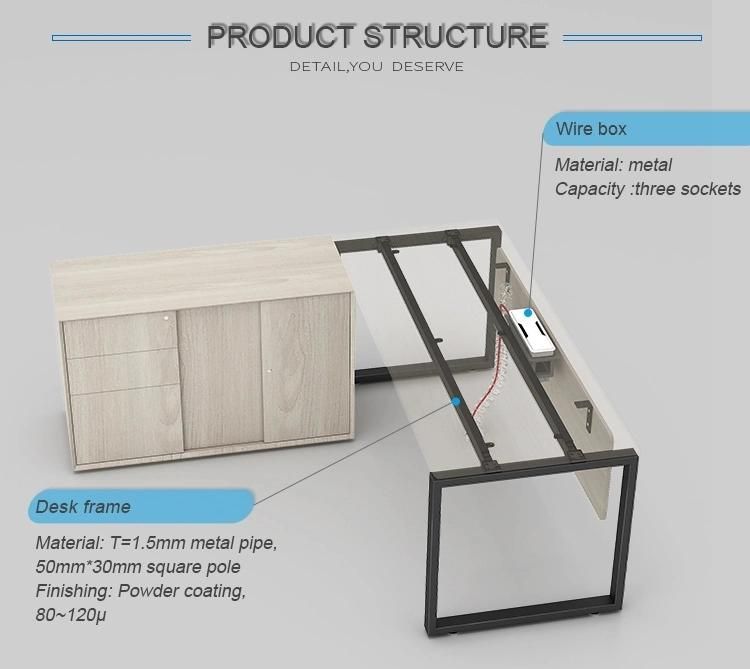 Luxury Wooden Office Executive Furniture L Shaped Office Executive Desk
