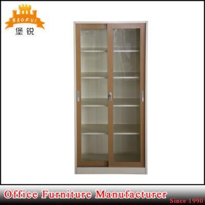 Space Saving Glass Sliding Door Office Cabinet