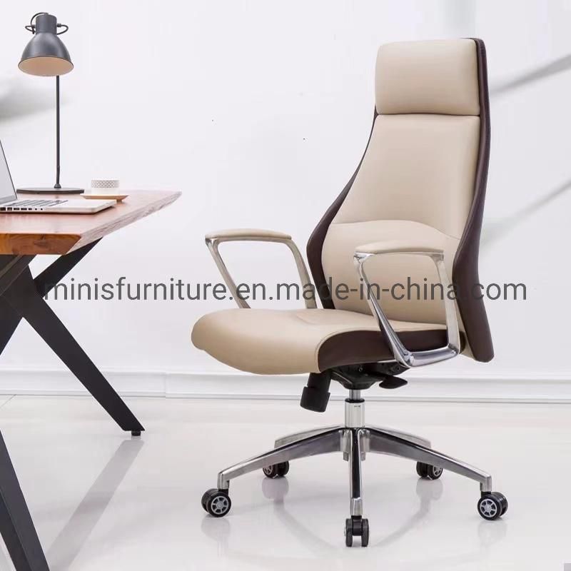 (M-OC108) Hot Sale Comfortable Office Furniture Executive Cream Color Rotary High Back Chair