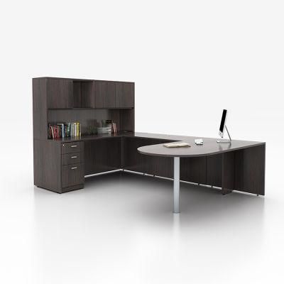 Customized L Shape Luxury Wooden Manager Furniture Set Office Table Executive CEO Desk