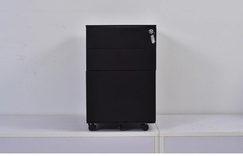 Office Mobile Vertical Filing Cabinet with Lock 3 Drawer