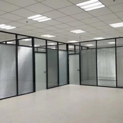Interior Room Divider Aluminum Frame Single Glass Office Partition Wall