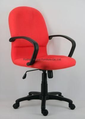 Red Color Simple Tilting Mechanism with PP Armrest Nylon Base Nylon Caster Medium Back Office Chair