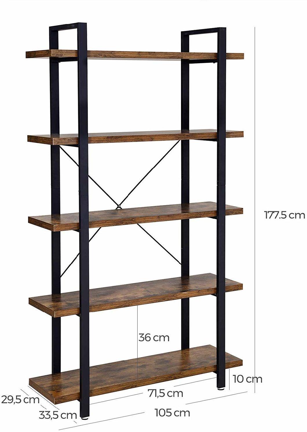 Standing Buch Regal Kinder Easy Assembly 5-Layer Industrial Stable Bookcase Storage Stehen Rack Bedroom Office Bookshelf