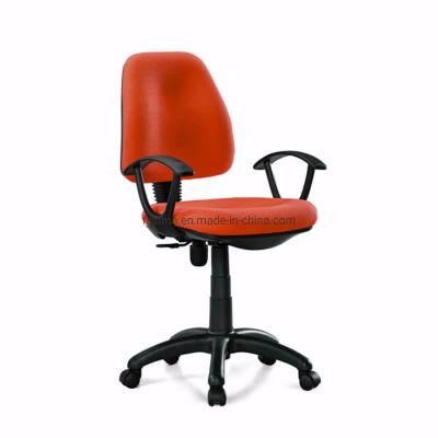 Affordable Office Furniture Low Back Full Fabric Office Red Work Staff Computer Desk Task Swivel Chair