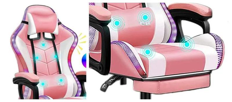 RGB Light LED Massage Gaming Chair with Wireless Speaker