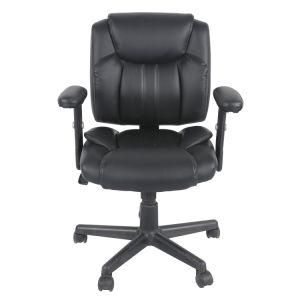 Simple Executive Chair with Black Vinyl Upholstered and Padded Armrests