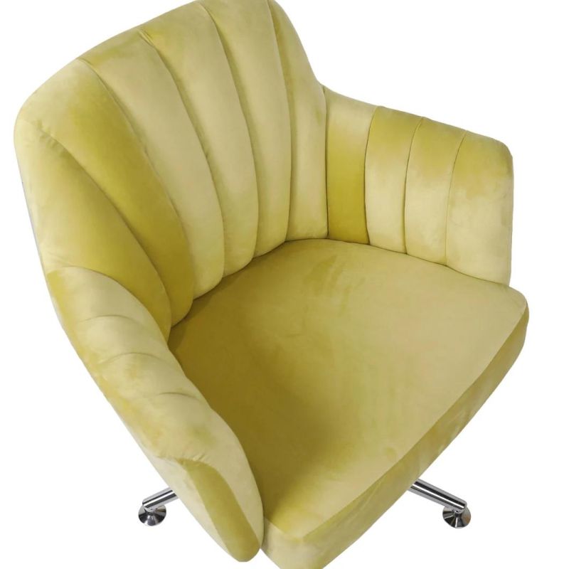 French Style Fashion Velvet Swivel Office Chair for Home Use
