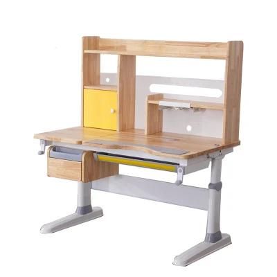 Rubber Wood High Bookshelf Study Desk and Chair Combination