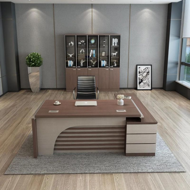 Hot Sale China Office Furniture Factory MDF L Shaped Wooden Executive Office Desk