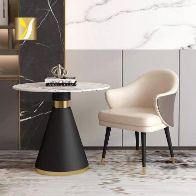 Modern Design Home Furniture Simple Metal Base Marble Top Coffee Table