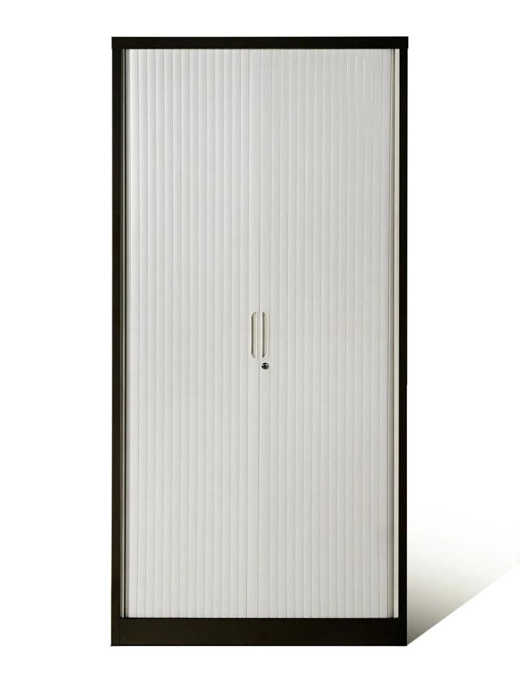Tall Office Cupboard Knock-Down Roller Shutter Door Cabinet with Shelves