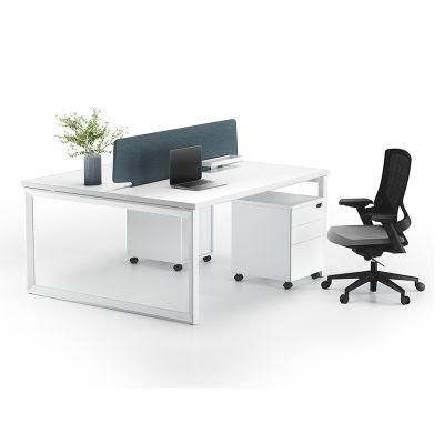 Modern White Two Seat Office Workstation Office Furniture Desk