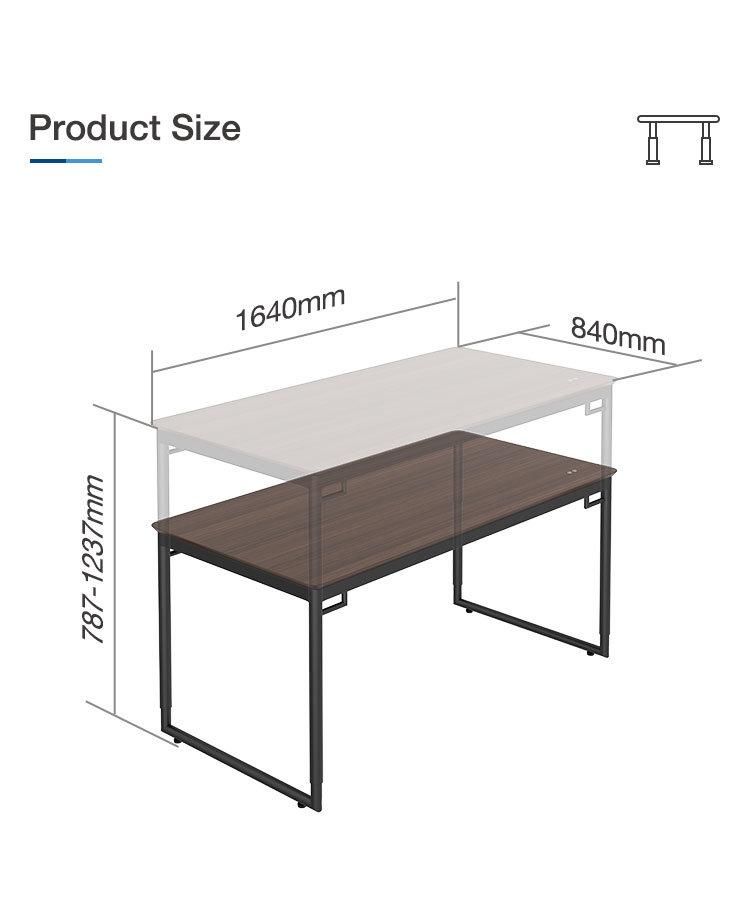 Carton Export Packed 787-1237mm Height Range Computer Table Adjustable Office Desk