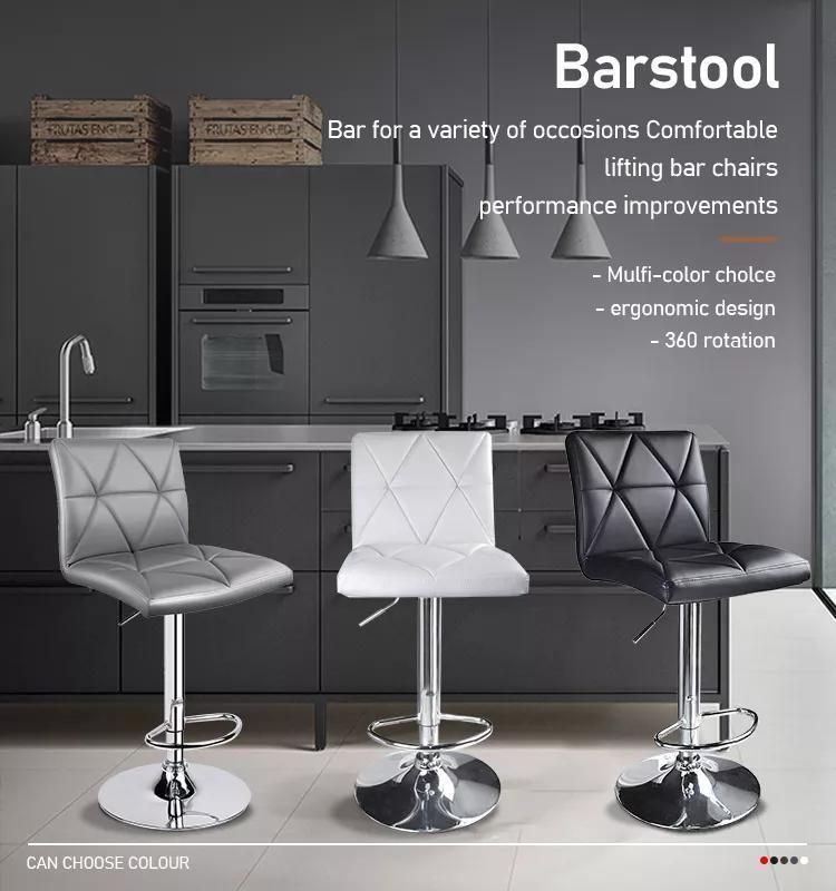 Black High Swivel Back Bar Chair for Hotel