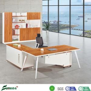 Durable Fashion Design Wooden Top Manager Table with Metal Leg