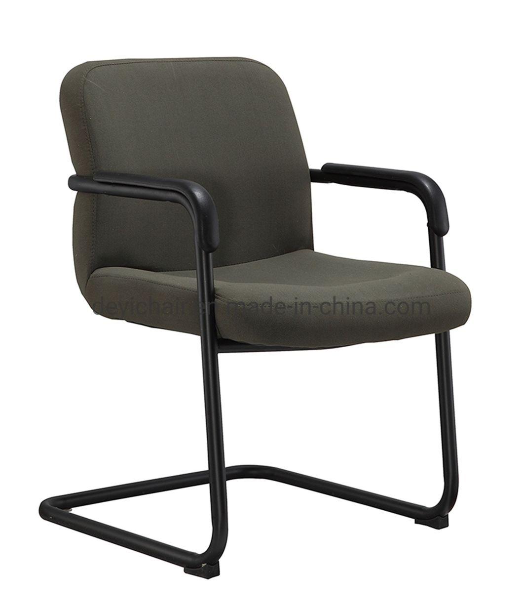 28 Tube 2.0mm Thickness Black Metal Coated Frame with PU Armrest Fabric Low Back Conference Chair
