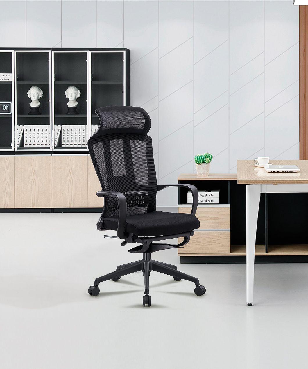 Ergonomic Computer Mesh Reclining Office Chair with Hidden Footrest