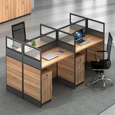 Wooden Furniture Cheap Glass Partition Walls 2/4/6 Seats Office Partitions Workstations Price