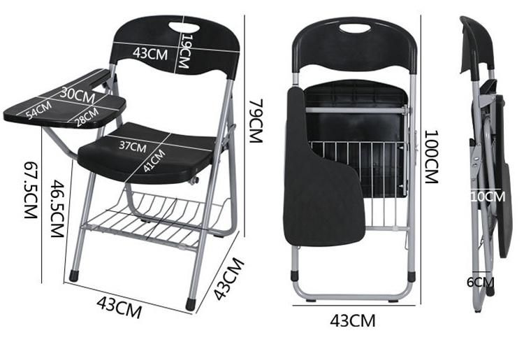 New Arrival Plastic Writepad Board Fold Office Meeting Visitor Training Study Computer Chair School Student Use