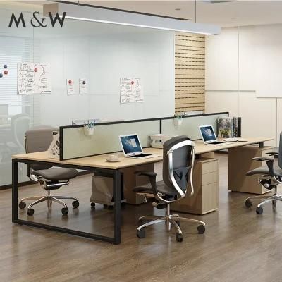 Popular Design Work Wooden Table Design Furniture 4 Person Workstation Office Desk