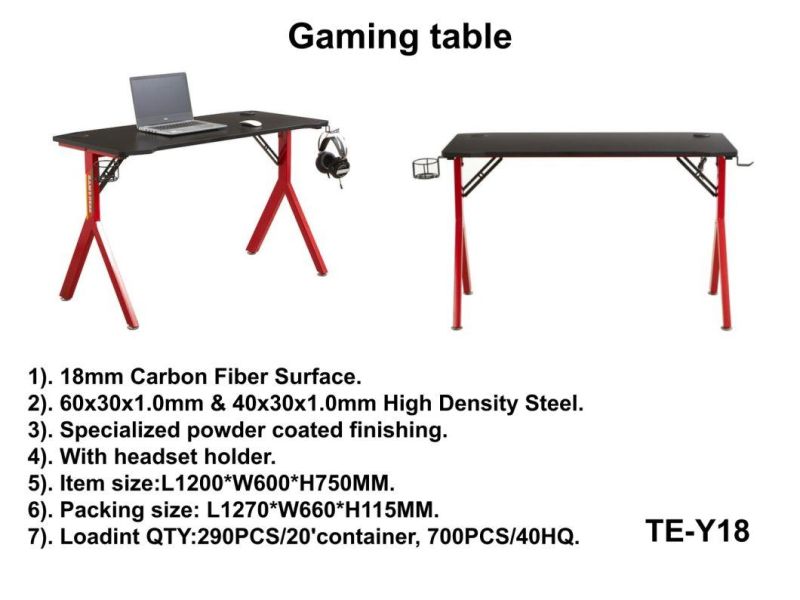 Gaming Desk Office Computer Table PC High Quality Powder Coating Desk Home Furniture