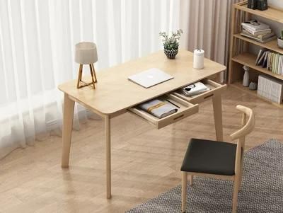 Home Office Solid Wood Writing Desk Workbench Desk with Drawer Laptop Computer Work Study Table