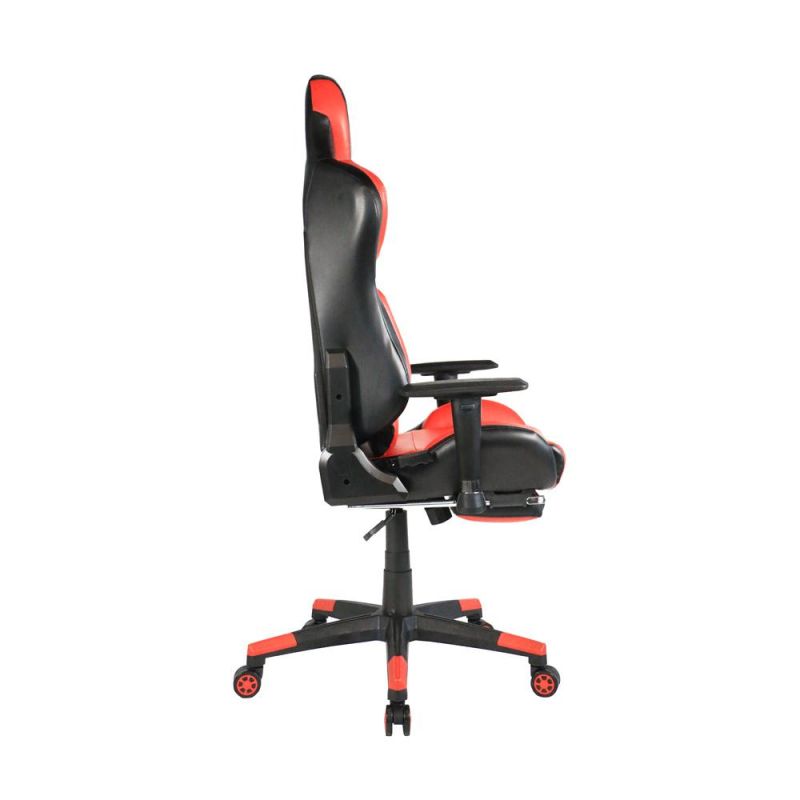 Adjustable Height Swivel Red 2D Armrest Leather Gaming Chairs