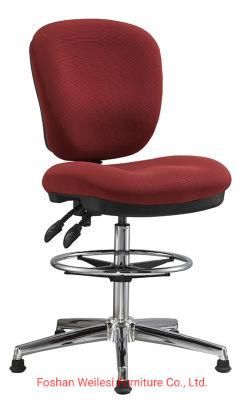 Bar Stool Chair 2 Lever Light Duty Mechanism Chrome Base with Fixed Glides Middle Back Office Chair