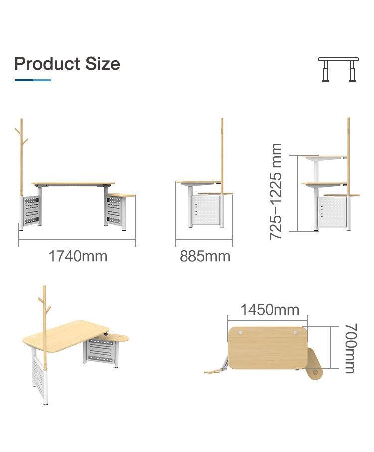 Made of Metal 725-1225mm Adjustable Height Range Office Furniture Youjia-Series Standing Desk