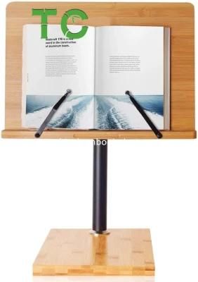 Adjustable Bamboo Desktop Book Holder Bookshelf Stand Bamboo Wood Book Stand Cookbook Holder