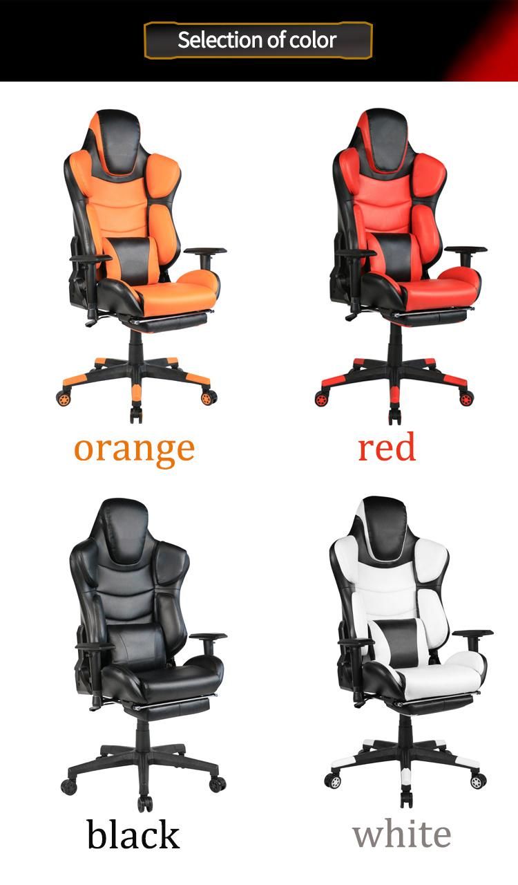 Adjustable Height Swivel Red 2D Armrest Leather Gaming Chairs