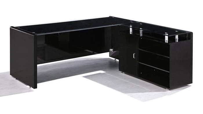 Chinese Wholesale Black Glass Modern CEO Office Executive Desk