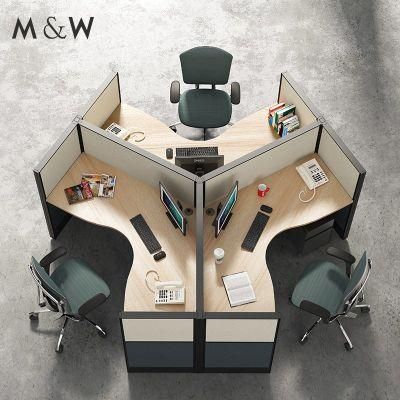 Promotion Modern Cubicle Style Design Workstation Aluminum Desk L-Shaped Office Partition