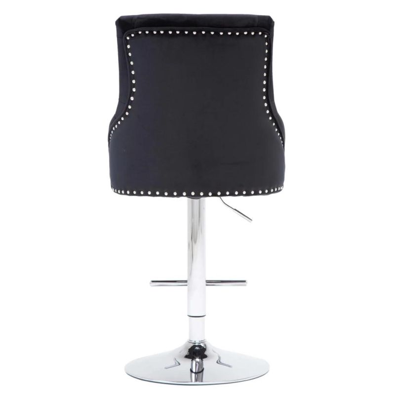 Silver Steel Base Leisure Lounge Bar Chair Swivel Bar Stool