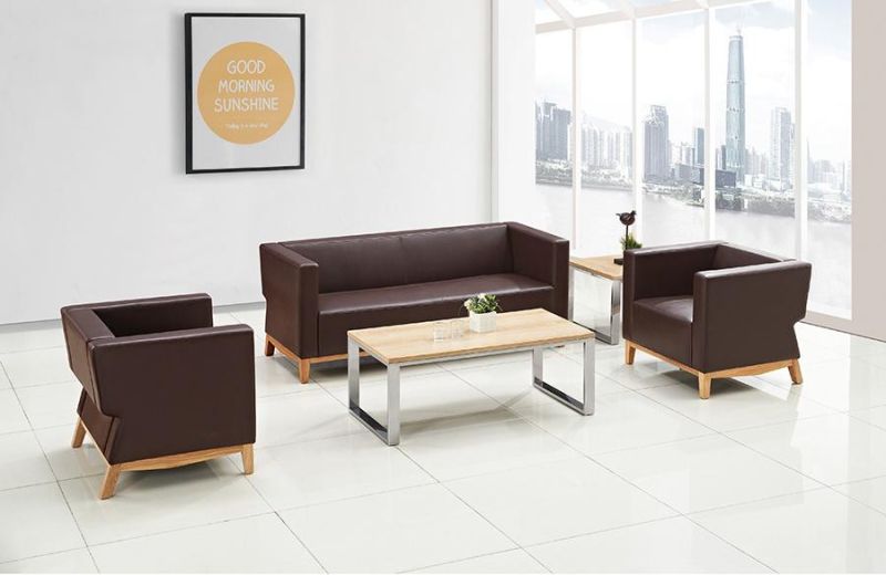 Modern Reception Sofa Modular Waiting Room Wooden Base Lounge Office Sofa