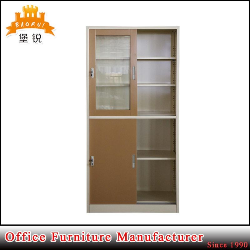 Fashion Metal Furniture Glass and Steel Sliding Door Cabinet