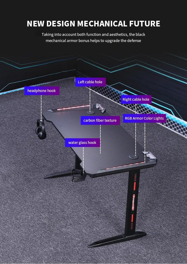 Elites Black Customize Colors Bedroom Computer Gaming Desks Gaming Executive Desk with RGB Light