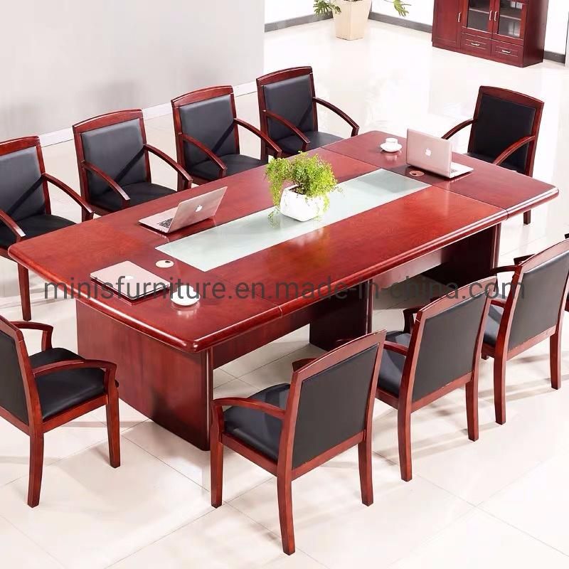 (M-CT375) Meeting Room Simple Design Red Brown MDF Conference Table