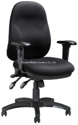 Black Fabric Seat and Back with PU Height Adjustable Armrest Nylon Base 120mm Class 4 Gaslift Big Office Chair
