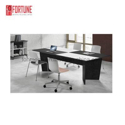Classic White and Black Melamine Finish Office Meeting Table