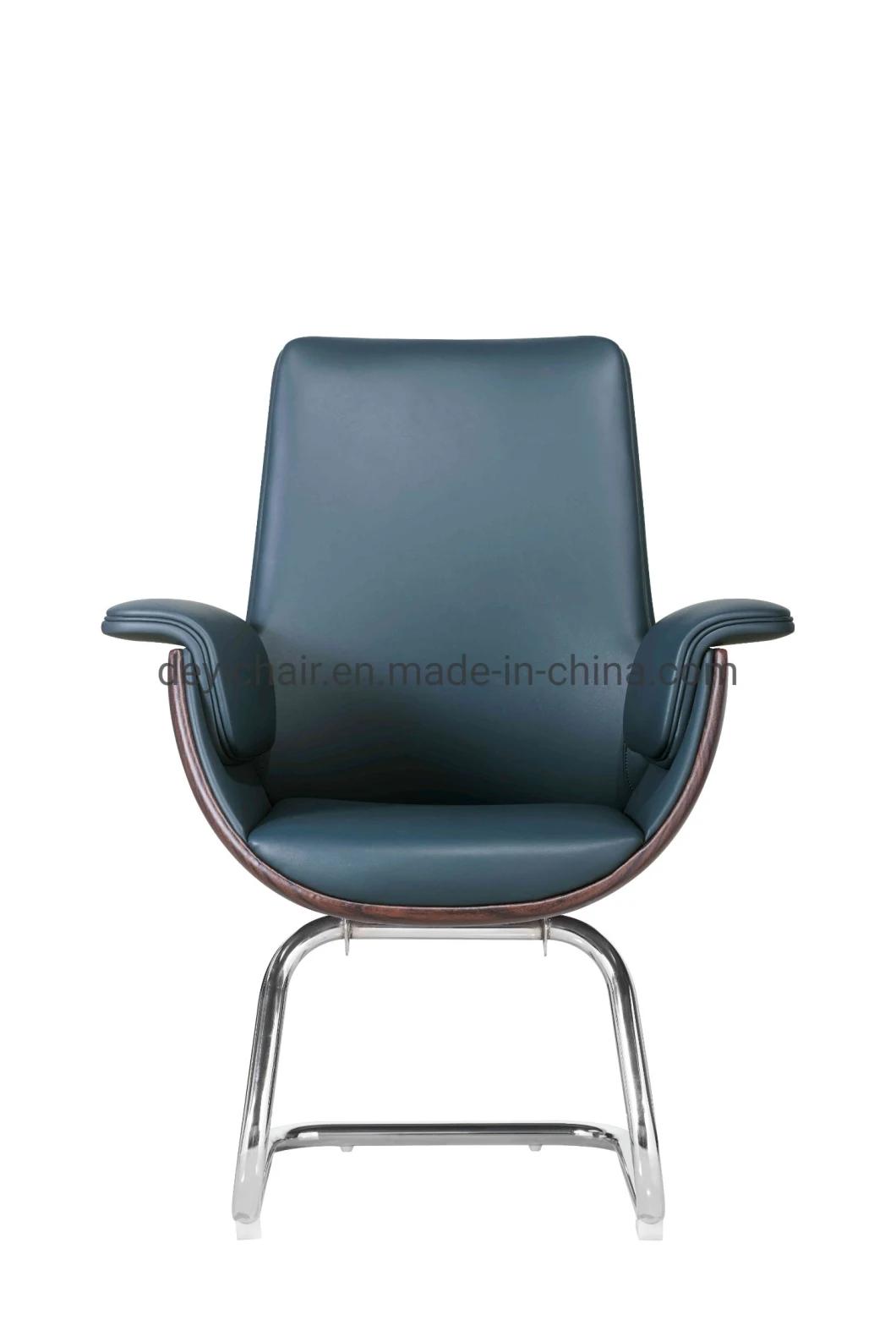 PU / Leather Upholstery for Seat and Back Medium Back Steel Frame with Chromed Finished Conference Chair