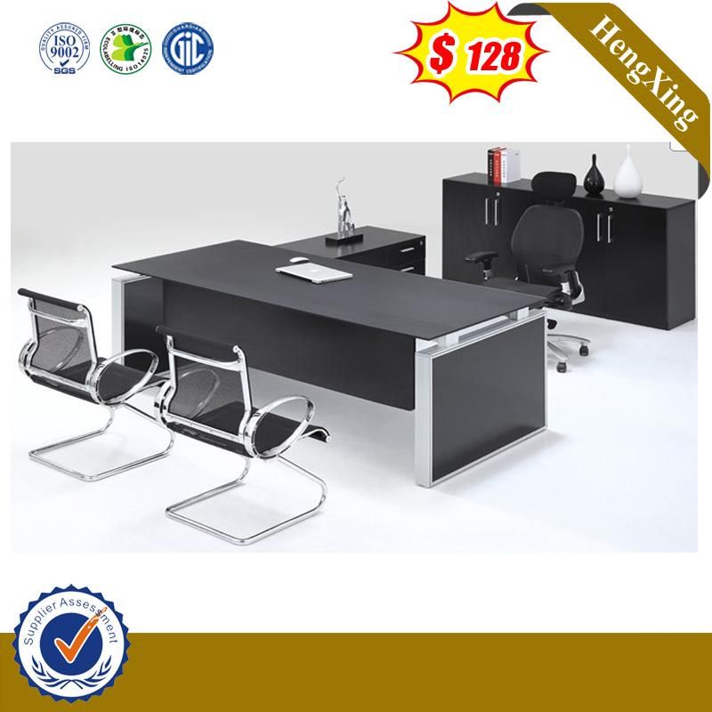 Black Color Boss Manager Office Particle Board Executive Table