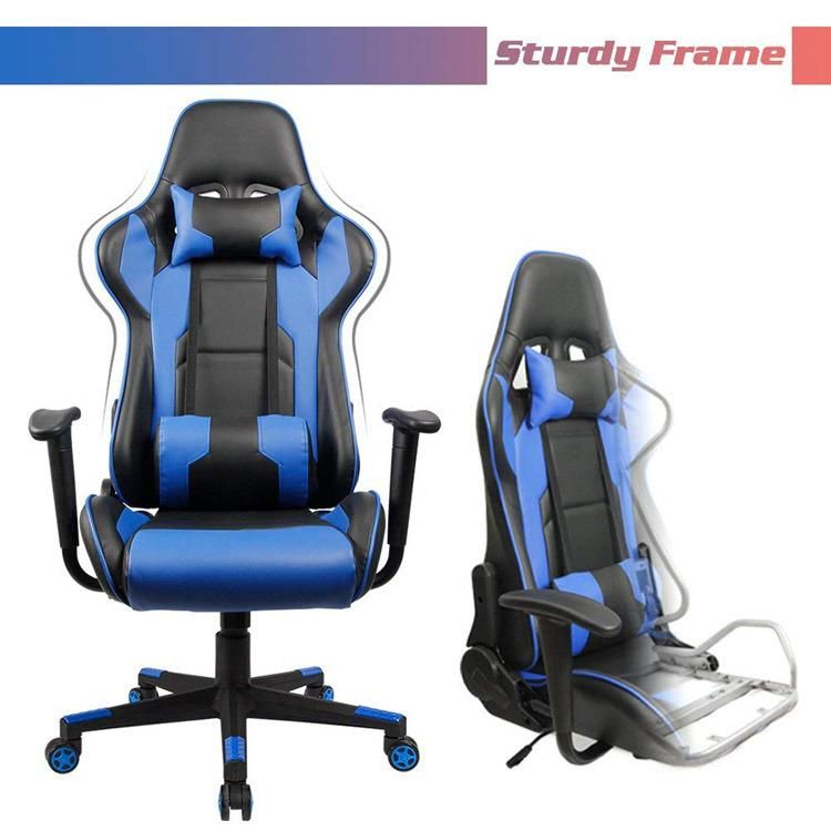 (MED) Partner China Manufacturer High Quality Gaming Station Racer Gaming Chair, Blue and Black