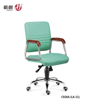Middle Back Swivel Ergonomic Good Quality Office Staff Leather Chair