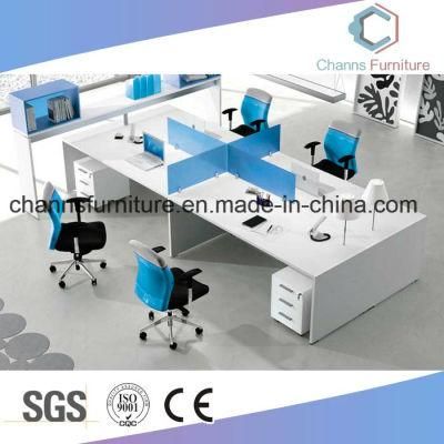 Employee Blue Office Partition Wooden Workstation CAS-W1819