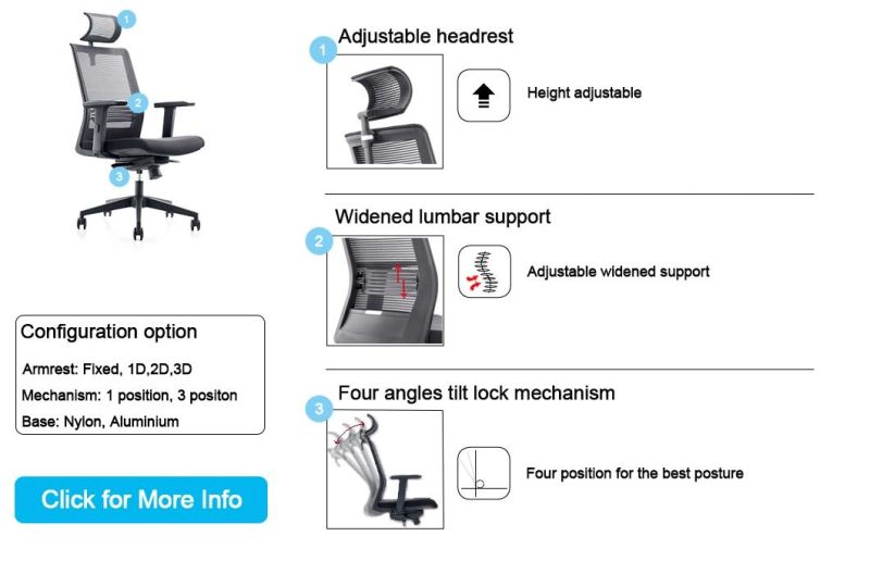 China New Modern Office Chairs Chair Folding Barber Computer Parts Home Furniture Mesh
