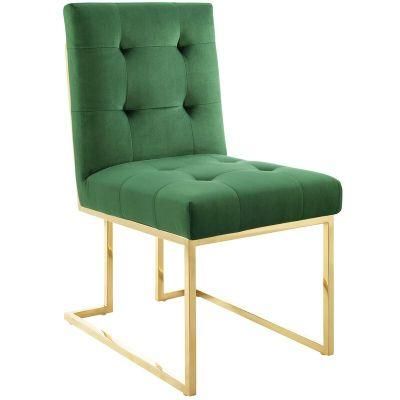 Modern Nordic Classic Design Durable Velvet or Fabric Iron Legs Heat Transfer Dining Restaurant Chair