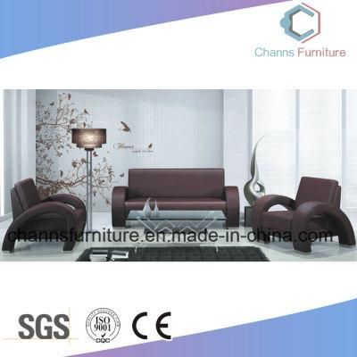 Comfortable Reception Room Metal Furniture Leather Office Sofa