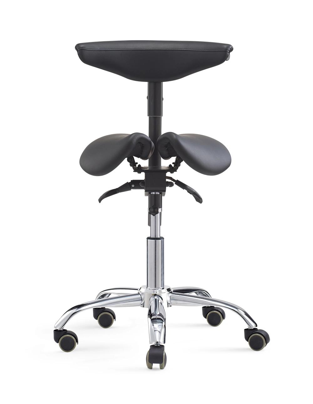 Ergonomic Saddle Seat Medical Chair Dental Assistant Stool with Adjustable Backrest Armrest